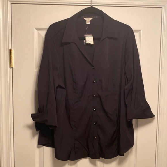 Cato Tops - Brand New Cato Black Button Down 3/4 length sleeves…size 18/20W